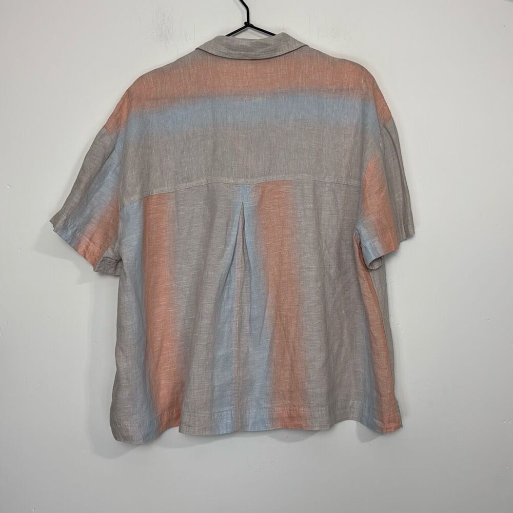 Madewell Linen Beachside Shirt in Ombré Stripe XL NWT - Picture 5 of 8